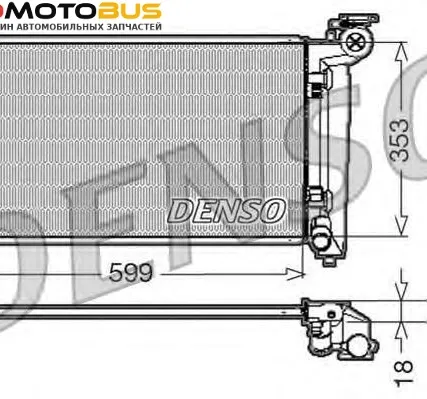 Фото №0 Радиатор, охлаждение двигателя DENSO DRM50010 Радиатор охл. ДВС TO Corolla 02.00