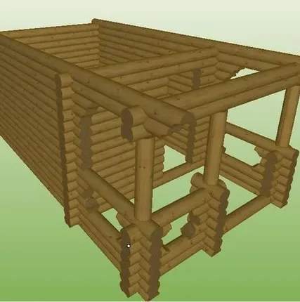 Фото №0 Сруб 3х4 с крыльцом 2 м