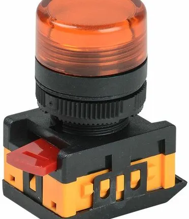 Фото №0 Лампа AL-22TE сигнальная d22мм желтый неон/240В цилин...