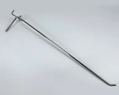 фото Крючок на перфорацию одинарный L=400мм d=4,8мм, шаг 50мм, хром