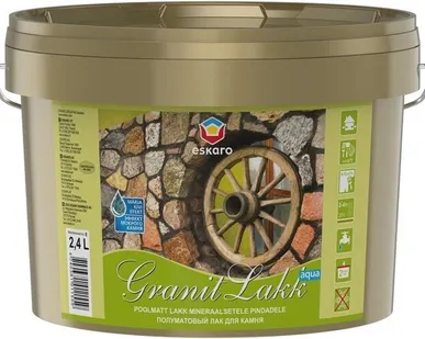 фото Лак ESKARO Лак для декоративной отделки ESKARO Granit Lakk Aqua 2,4 л полуматовый бесцветный