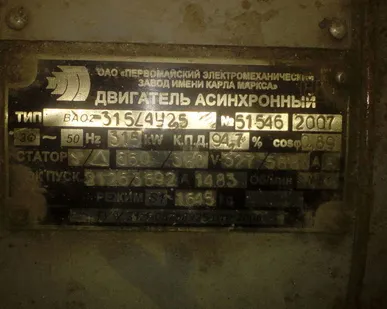 фото Двигатель асинхроный ВАО 315/4у2,5