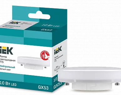 фото IEK Лампа светодиод. 10/4000/GX53/T75 таблетка IEK