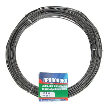Фото №0 Проволока вязальная 30 м, 2 мм, термообработанная