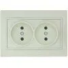фото Розетка 2-м СП Мира с/з керам. бел/бел.