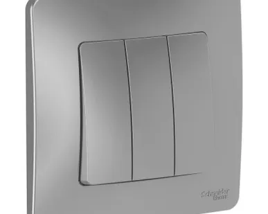 фото Выключатель 3-кл. СП Blanca 10А IP20 (сх. 1+1+1) 250В алюм. SchE BLNVS100503