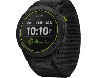 фото Часы Garmin Enduro титановый корпус с угольно-серым DLC-покрытием и черный нейлоновый ремешок UltraFit