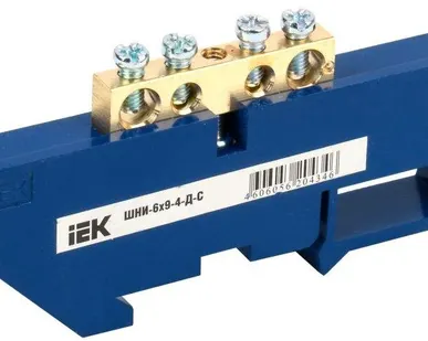 фото Шина нулевая на DIN-изол. ШНИ 6х9-4-Д-С ИЭК YNN10-69-4D-K07