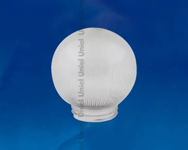 фото Шар UFP-P150A CLEAR Рассеиватель призматический (с насечками) в форме шара для садово-парковых светильников. Диаметр - 150мм. Тип соединения с крепежным элементом - резьбовой. Материал - САН-пластик. Цвет - прозрачный. Упаковка - 16 шт. в групповой к