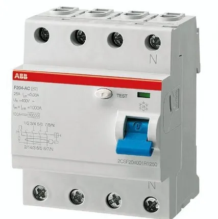 Фото №0 Выключатель дифференциального тока (УЗО) 4п 63А 30мА F204 АС ABB