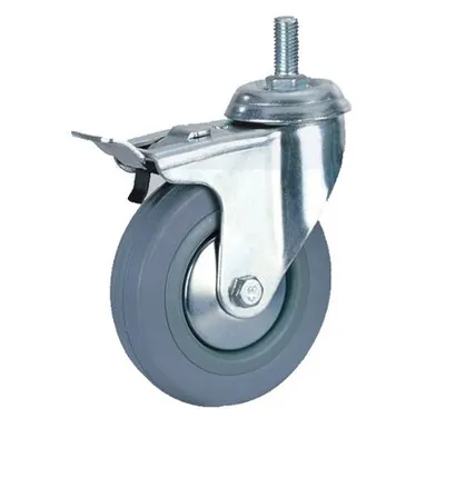 Фото №0 Колесо мебельное TECH-KREP Колесная опора поворотная с тормозом Tech-Krep D75 полипропиленовая 148503