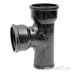 фото Тройник чугунный прямой 90° 50 х 50