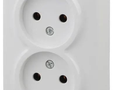 фото Розетка ОП 11-2202-01 2х2P 16АХ-250В Эксперт бел. ЭРА Б0020682