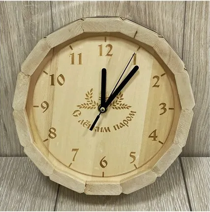 Фото №0 Часы с гравировкой (липа) "Бочка"D-300 Люкс DoorWood