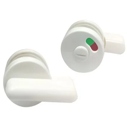 Фото №0 Задвижка дверная Пластик (ПВХ) Белая с индикатором открыто / закрыто (поворотная)