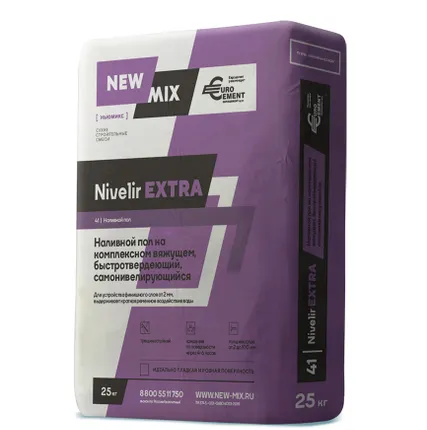 Фото №0 Наливной пол на комплексном вяжущем, быстротвердеющий, самонивелирующийся «NIVELIR EXTRA»
