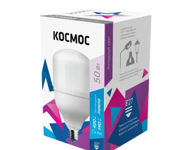 фото Лампа светодиодная высокомощная HWLED 50Вт 220В E27 6500К Космос LksmHWLED50WE2765