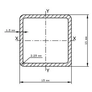 Фото №0 Труба профильная 15х15х1.5