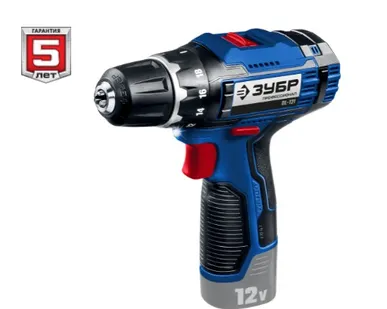 фото Дрель-шуруповерт аккумуляторная Зубр DL-121 без АКБ и ЗУ