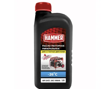 фото Масло минеральное 4х-тактное 10W-40 Hammer Flex 1л 502-007, 697144