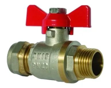 фото Кран шаровый под мет./пласт. трубу 16*1/2 ц/ш бант