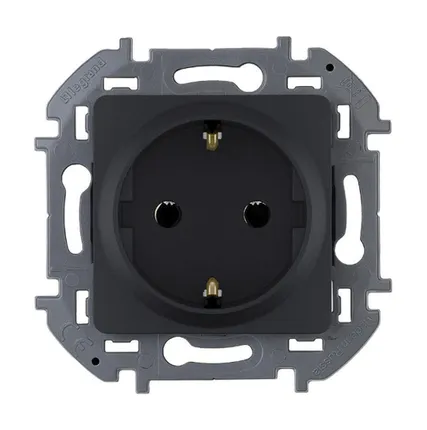 Фото №0 Inspiria Механизм розетки 1-м СП 16А IP20 250В 2P+E немецк.стандарт антрацит Leg 673723 Inspiria