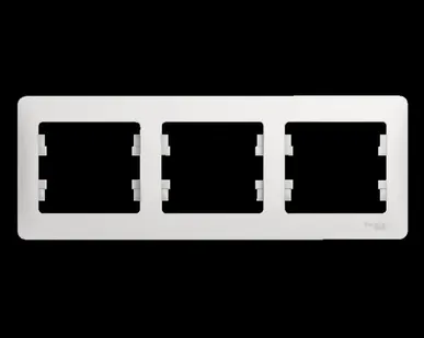 фото Рамка 3 поста горизонтальная белая Glossa GSL000103 SchE