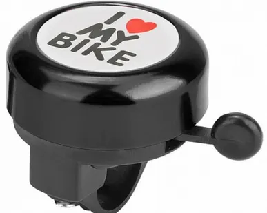 фото Звонок 45AE-05 "I love my bike" алюминий/пластик, чёрный