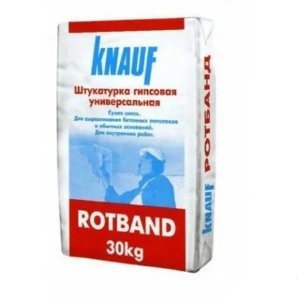 Фото №0 Штукатурка Кнауф "РОТБАНД" гипсовая 30 кг(1палет 40мешков)