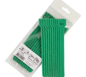 фото Хомуты-липучки 150x12мм (упак: 10 шт / 1 цвет / зеленый)