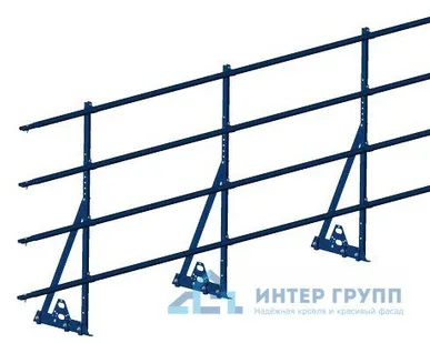 фото Ограждение кровельное PRESTIGE ZN CLICK фальц H-1200/3,0м (4трубы) ГОСТ Р 53254-2009