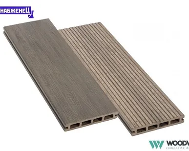 фото Террасная доска из ДПК Woodvex "Select Colorite" цвет: Серый Дым, 146x22 мм (цена м2)