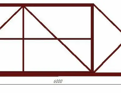фото Каркас для откатных ворот из профильной трубы 6000*1700 мм