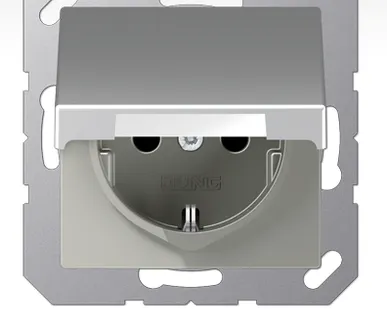 фото A1520KLAL JUNG A-серия розетка SCHUKO 16A 250V~ с крышкой; алюминий