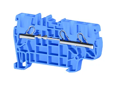 фото Klemsan Клеммник пруж.быстрозажимной (Push in), 3-х выводной, 4мм.кв., (синий); PYK 4E