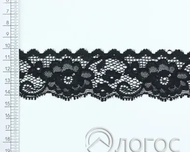 фото Кружево стрейч IS-382 40мм И, черный
