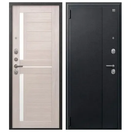 Фото №0 Дверь входная А-01 (Центурион) металл/МДФ, Черный сатин/Капучино 2050х960мм, ЛЕВАЯ (2025)