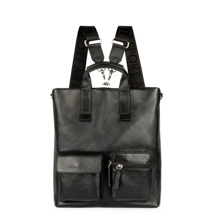 Фото №0 Черная кожаная сумка-рюкзак Торболе Сити TJ COLLECTION YH 8339913 BLI