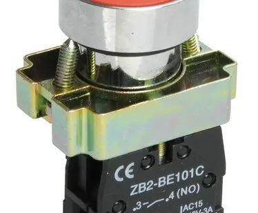 фото Кнопка управления LAY5-BA42 без подсветки красная 1р ...