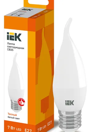 Фото №0 IEK Лампа светодиод. 7/3000/Е14/CB35 свеча на ветру IEK