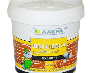 фото Шпатлевка по дер. 1,5кг. БУК (Лакра)