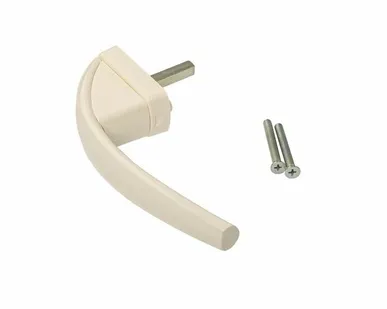 фото Ручка оконная Internika "Весна", 37 мм, алюминиевая, белая, 2 винта 5х45