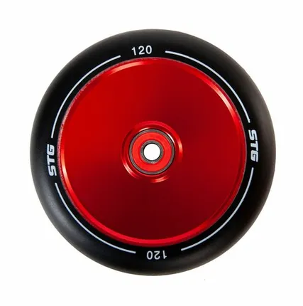 Фото №0 Колесо для трюкового самоката 120 мм с алюминиевым ободом, ABEC-11 (Колесо для трюкового самоката 120 мм с алюминиевым ободом, ABEC-11, 1шт, красный)