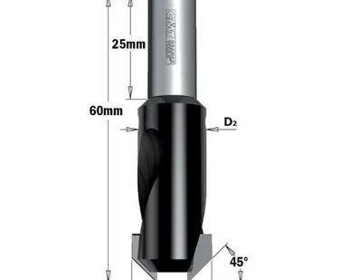 фото Зенкер специальный 45° HW Z2 S=8X25 D=3/12 RH CMT 521.312.11