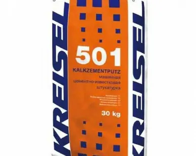 фото Штукатурка цементно-известковая Kreisel Kalkzement-Maschinenputz 501 машинного нанесения 30 кг
