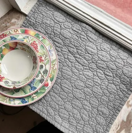 Фото №0 Сет Салфетка сервировочная серая 33х44 см хлопок