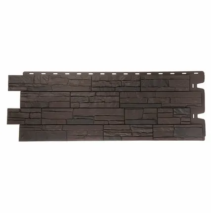 Фото №0 Фасадная панель Мелкий камень (Stein) Тёмный орех