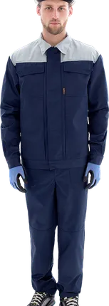 Фото №0 Костюм ТЕХНИК 2 летний, т/синий-серый (Куртка, полукомбинезон)