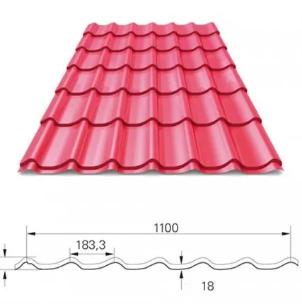 Фото №0 Металлочерепица Каскад 0,4 Эконом