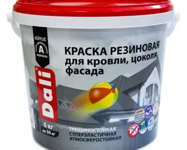 фото Краска вд резиновая   6кг черный DALI Рогнеда зз